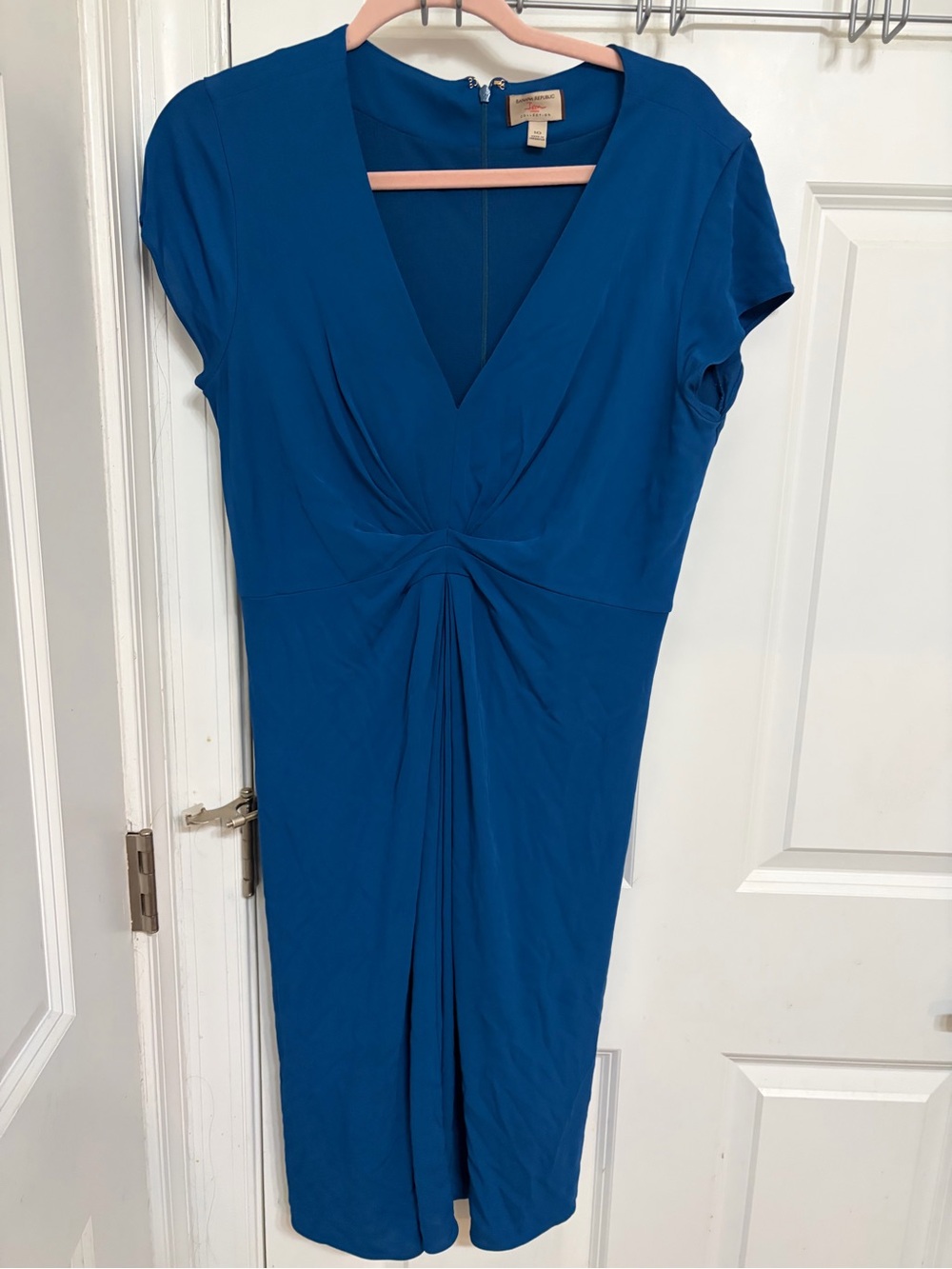 Banana Republic Blue V-Neck Twist Front Maxi Dress